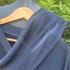 NWOT Robert Barakett 100% Marino Wool Full Zip Up Lightweight Cardigan Navy XXL